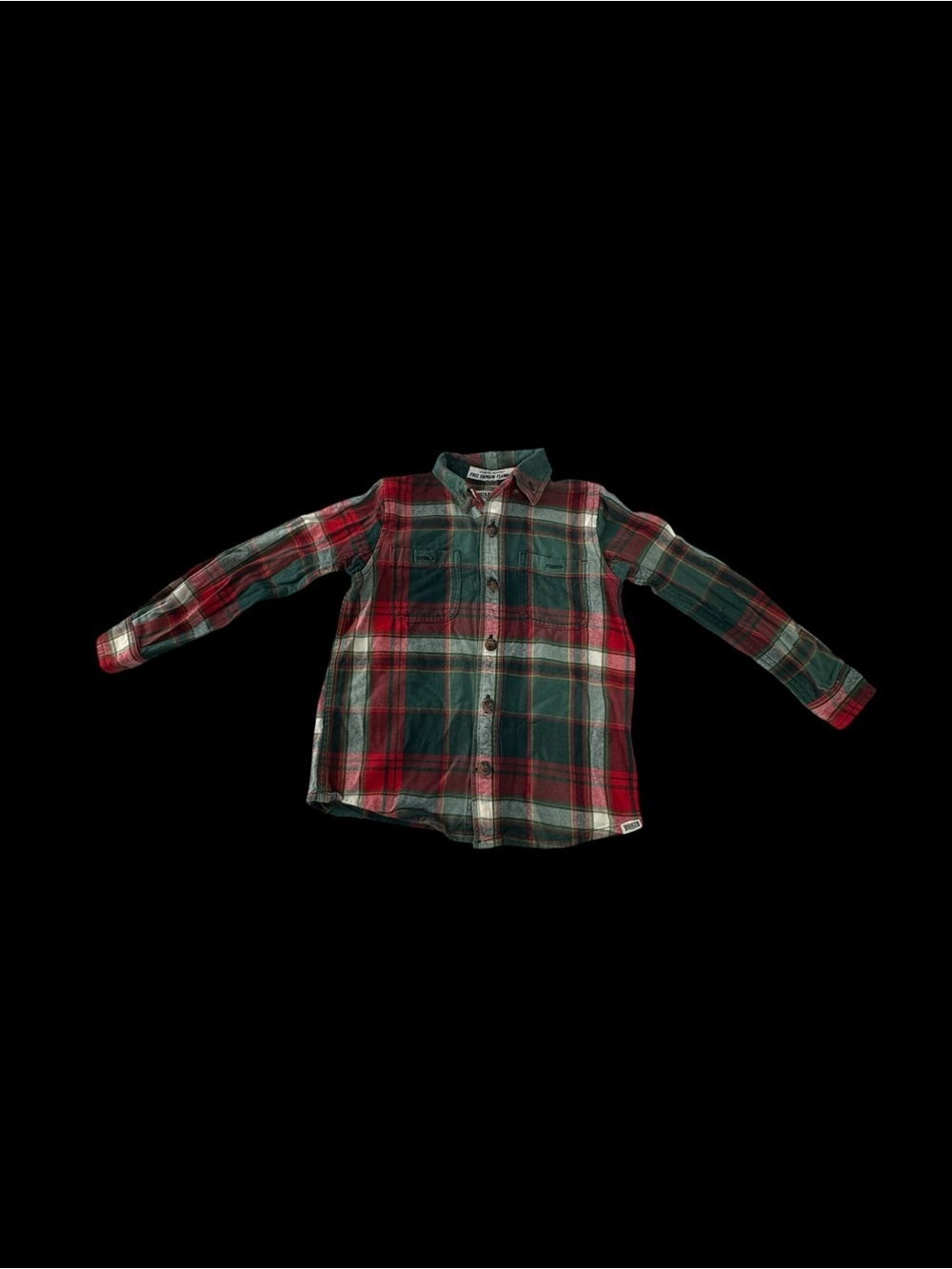 Duluth Trading Co Red and Green Plaid Kids Button-Down Shirt